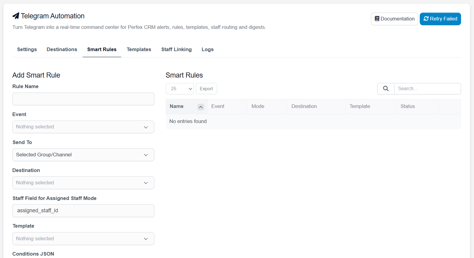 Smart Rules tab